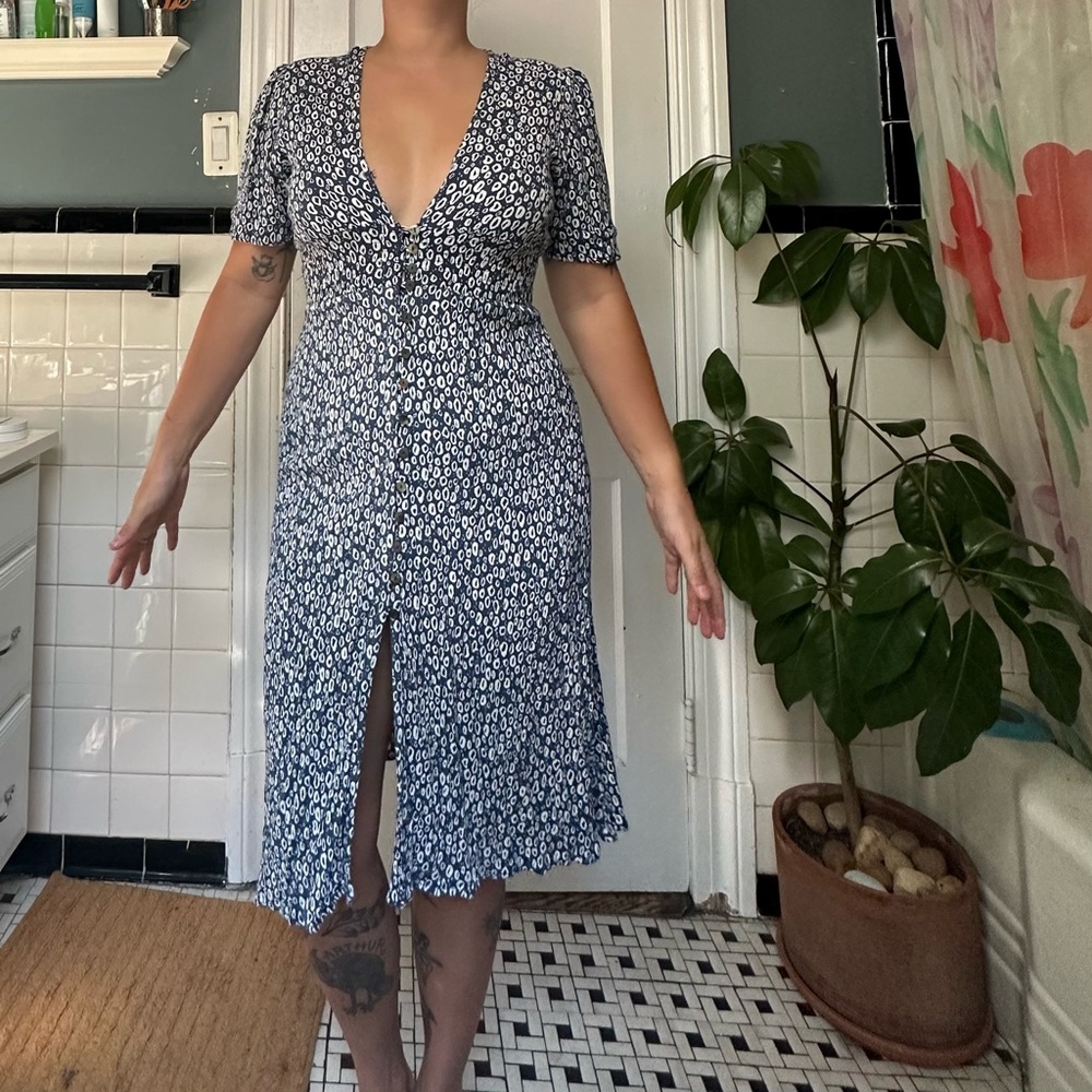 Cleobella Black and White Buttoned Midi Sundress